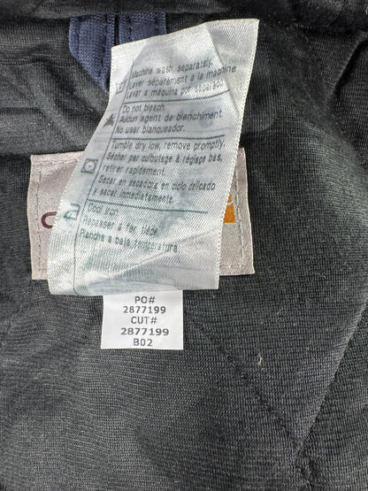 Vintage Carhartt 376-20 Navy Canvas Hooded Active Jacket Quilted Lining Men's XL