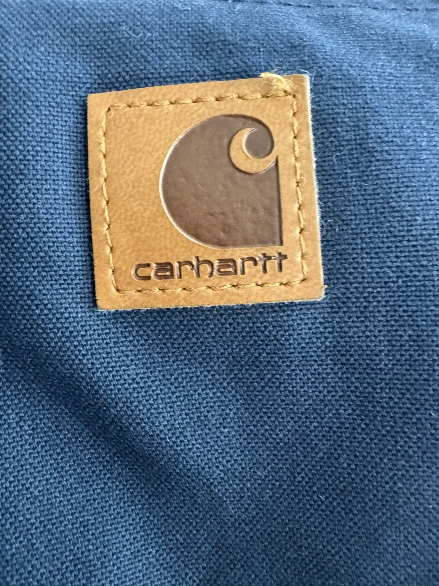 Vintage Carhartt 376-20 Navy Canvas Hooded Active Jacket Quilted Lining Men's XL