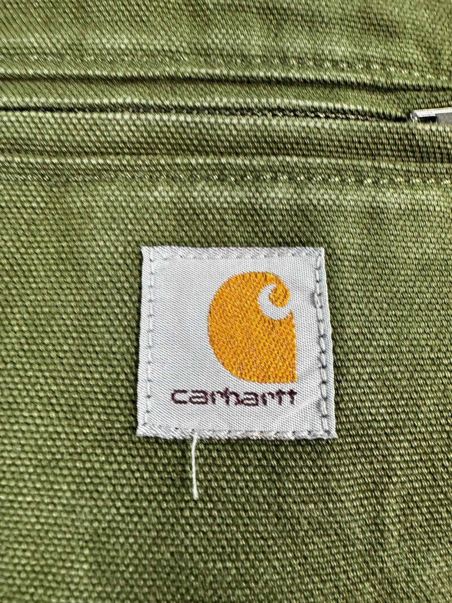 Carhartt Women's Green Sherpa Lined Canvas Duck Hooded Workwear Jacket XL 16-18