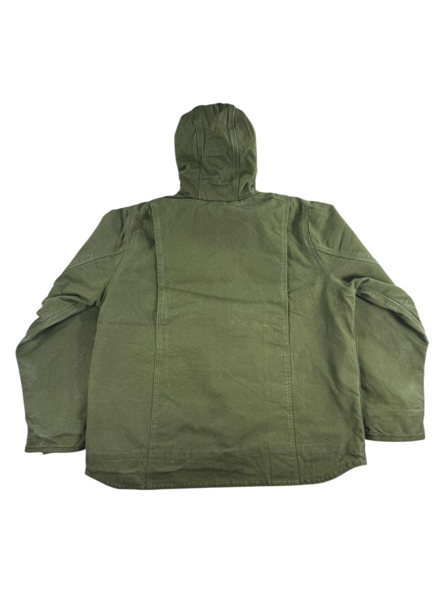 Carhartt Women's Green Sherpa Lined Canvas Duck Hooded Workwear Jacket XL 16-18