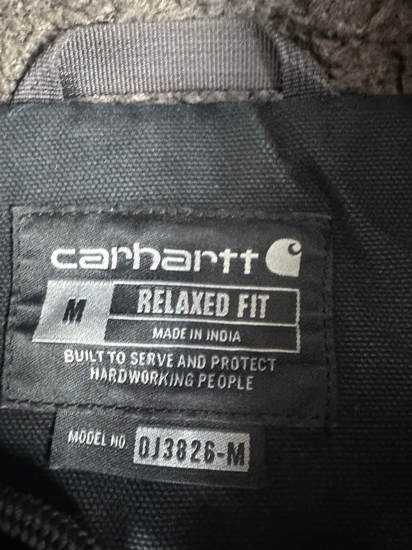 Carhartt Bartlett Jacket Black Sherpa Lined Hooded Work Jacket 103826 Sz. Mens M