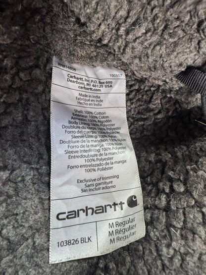 Carhartt Bartlett Jacket Black Sherpa Lined Hooded Work Jacket 103826 Sz. Mens M