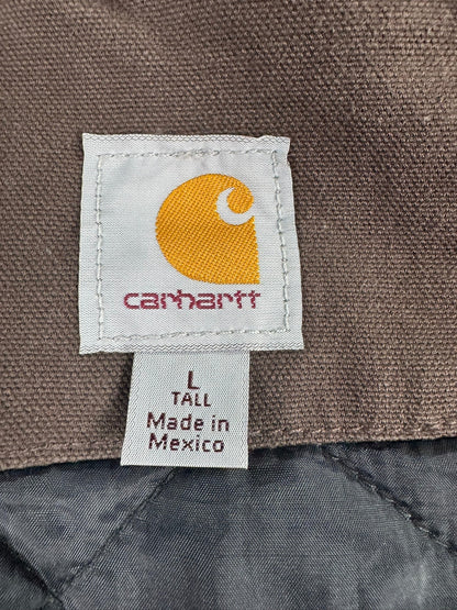Carhartt Canvas Insulated Brown  Active Jacket 104050 DKB Men's Size Large Tall
