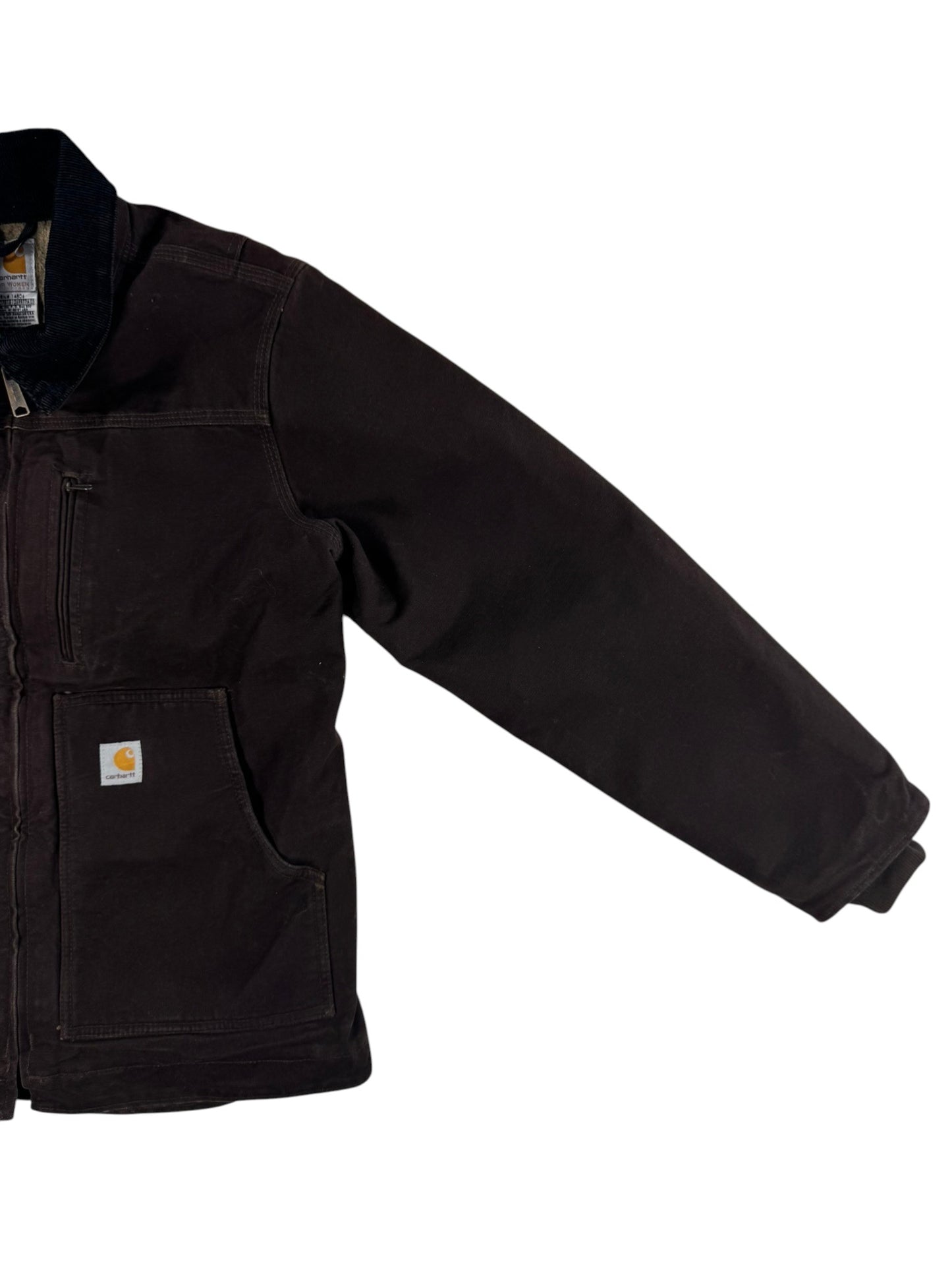 Vintage Women's Carhartt Sherpa-Lined Ridge Coat “Dark Brown” WC061 DKB Size Medium