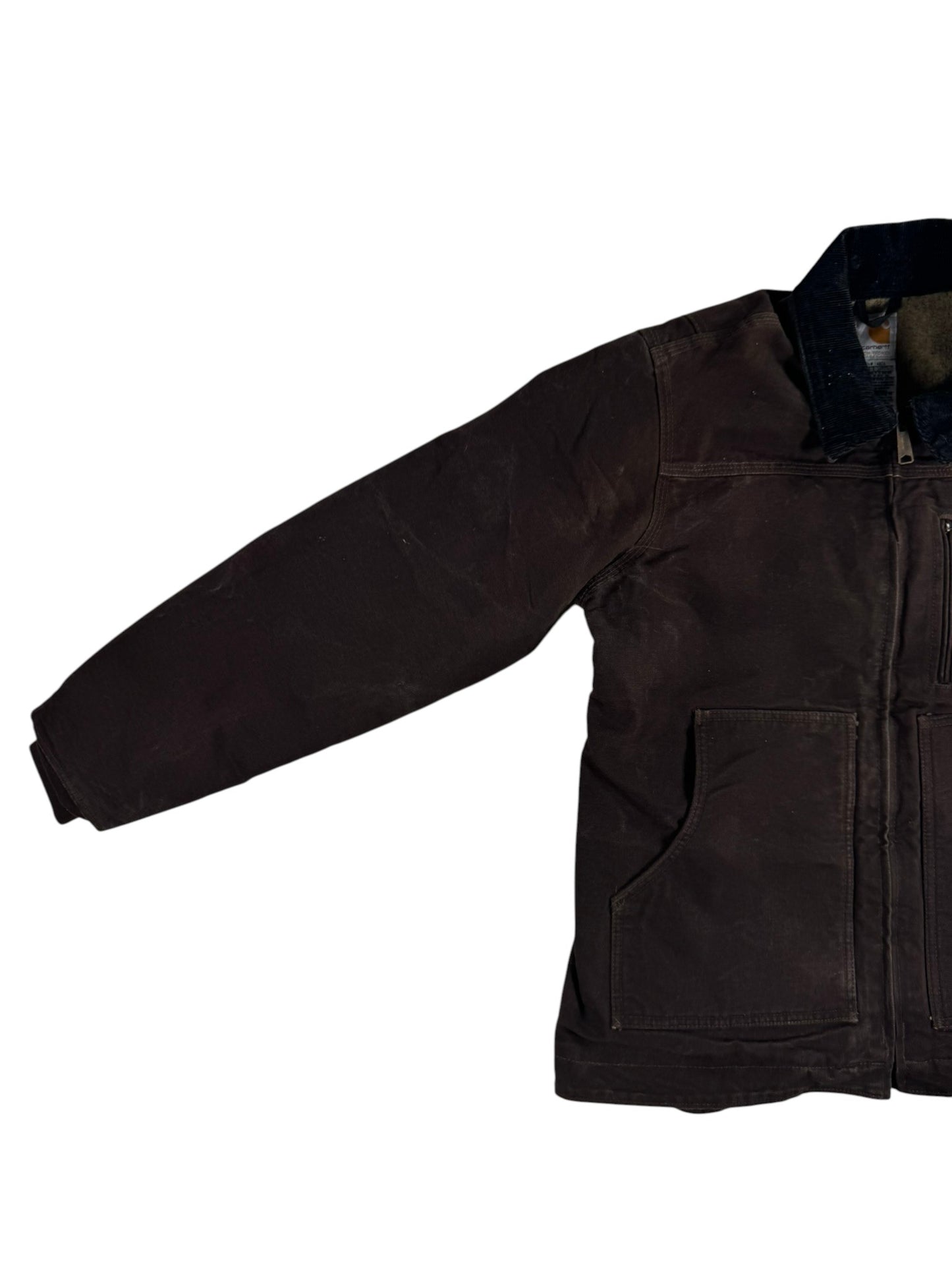 Vintage Women's Carhartt Sherpa-Lined Ridge Coat “Dark Brown” WC061 DKB Size Medium