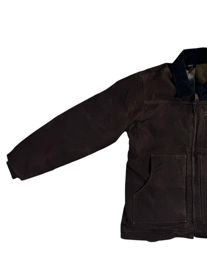Vintage Women's Carhartt Sherpa-Lined Ridge Coat “Dark Brown” WC061 DKB Size Medium