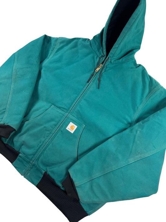 Vintage Rare Aqua Teal Carhartt Active Jacket J04 AQU JR132 USA Made 1998 XXL