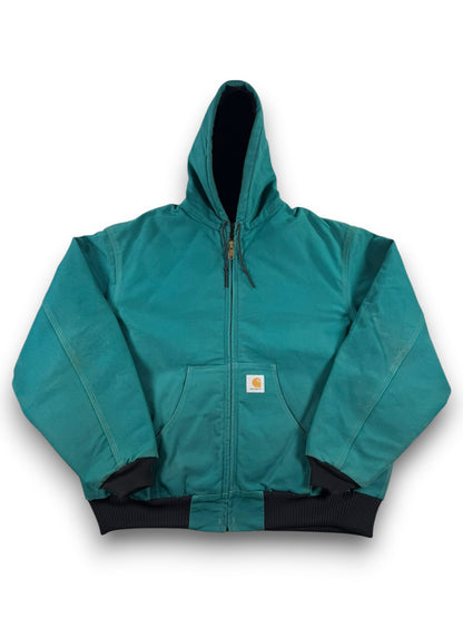 Vintage Rare Aqua Teal Carhartt Active Jacket J04 AQU JR132 USA Made 1998 XXL
