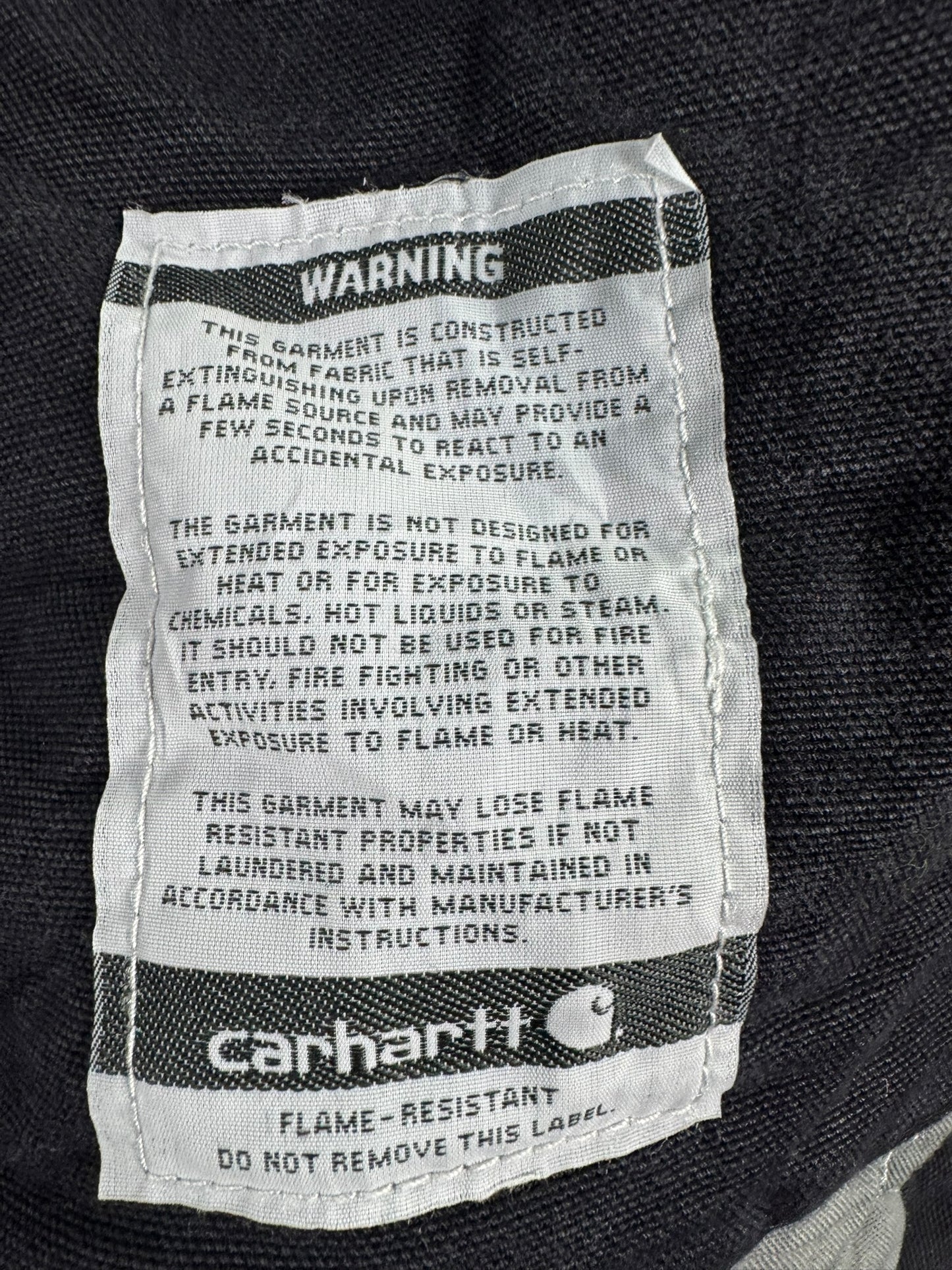 Carhartt FR Flame-Resistant Duck Active Jacket Men's L Black 101621-001 CAT 4