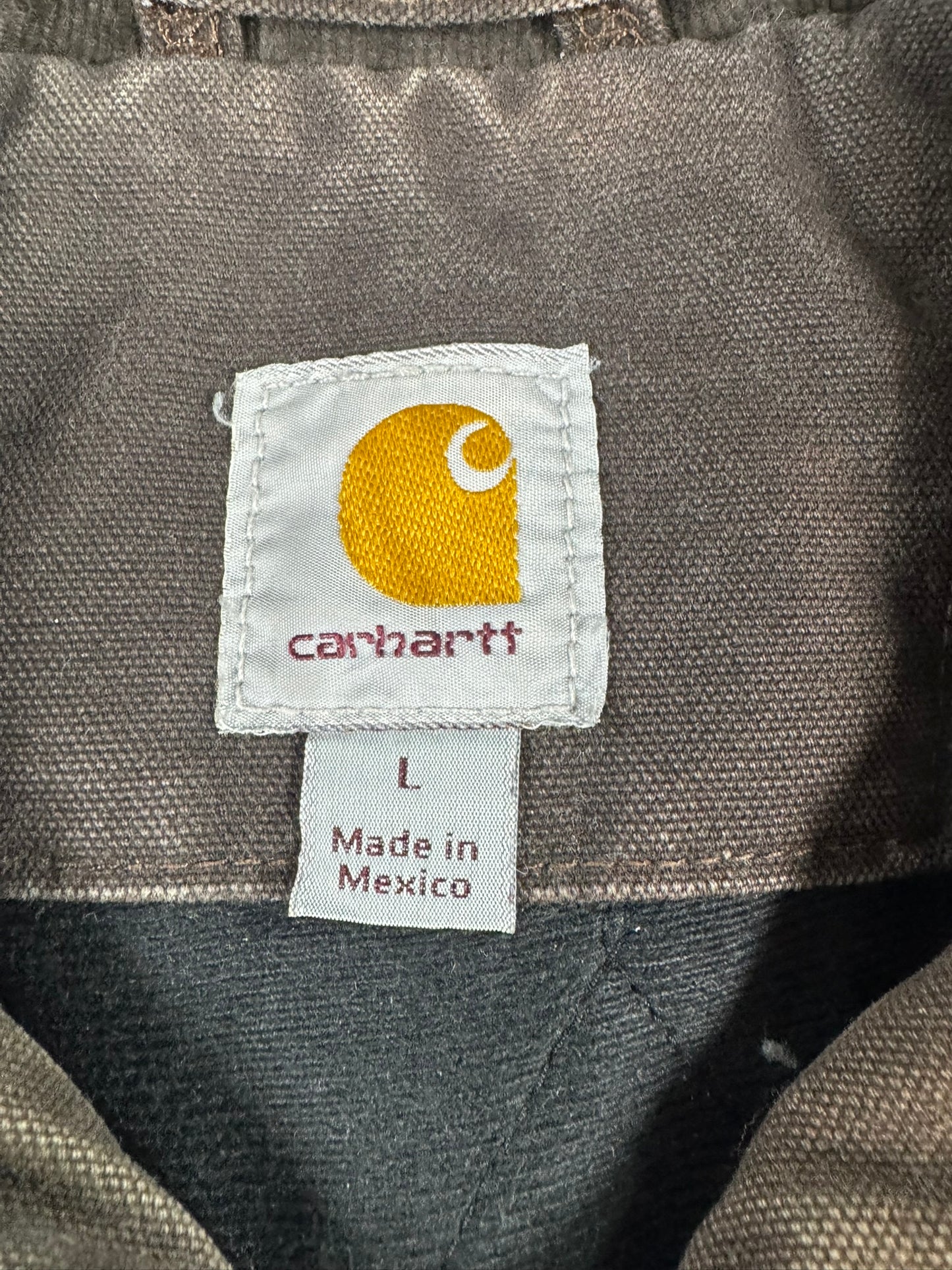 Carhartt Bankston Detroit Style Insulated Duck Canvas Work Jacket Brown Men's L