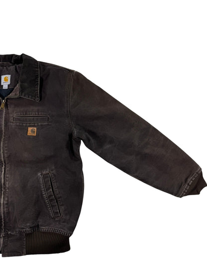 Carhartt Bankston Detroit Style Insulated Duck Canvas Work Jacket Brown Men's L