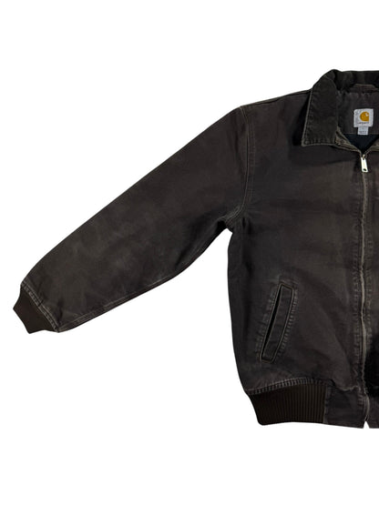 Carhartt Bankston Detroit Style Insulated Duck Canvas Work Jacket Brown Men's L