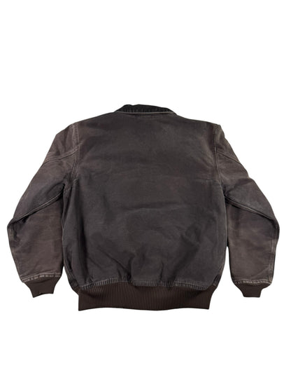 Carhartt Bankston Detroit Style Insulated Duck Canvas Work Jacket Brown Men's L