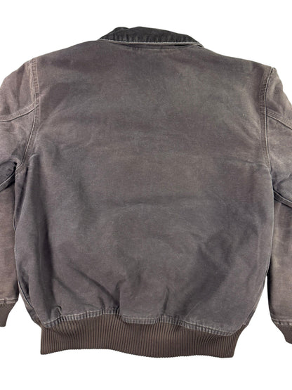 Carhartt Bankston Detroit Style Insulated Duck Canvas Work Jacket Brown Men's L