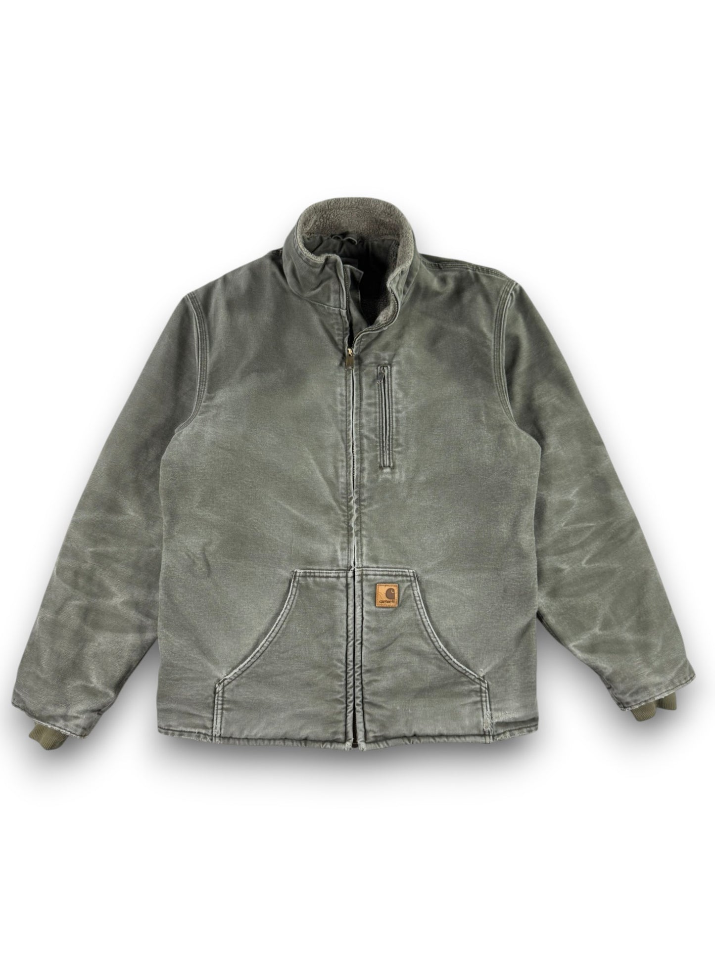 Carhartt Sherpa Lined Muskegon Ridge Canvas Work Jacket  100112, Grren, Men's M