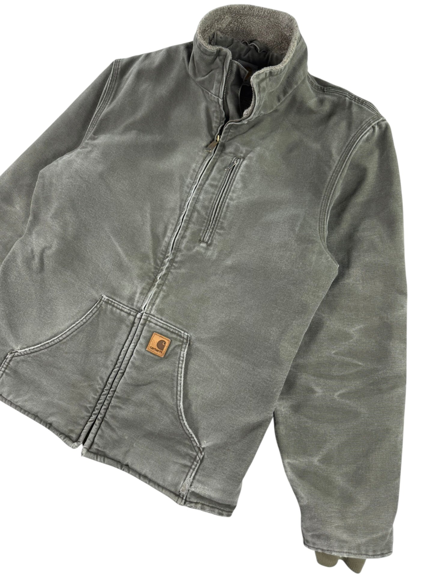 Carhartt Sherpa Lined Muskegon Ridge Canvas Work Jacket  100112, Grren, Men's M