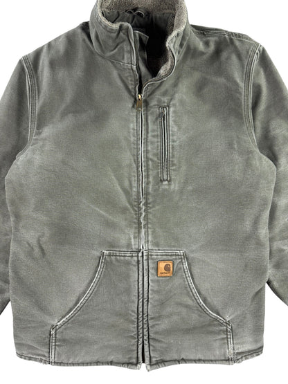 Carhartt Sherpa Lined Muskegon Ridge Canvas Work Jacket  100112, Grren, Men's M