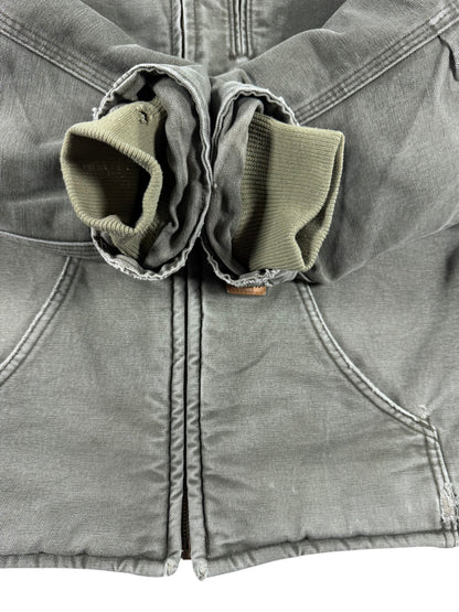 Carhartt Sherpa Lined Muskegon Ridge Canvas Work Jacket  100112, Grren, Men's M