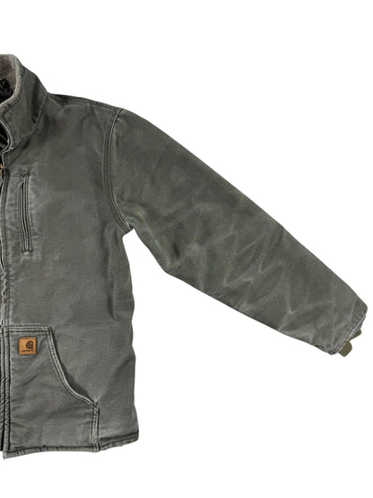 Carhartt Sherpa Lined Muskegon Ridge Canvas Work Jacket  100112, Grren, Men's M