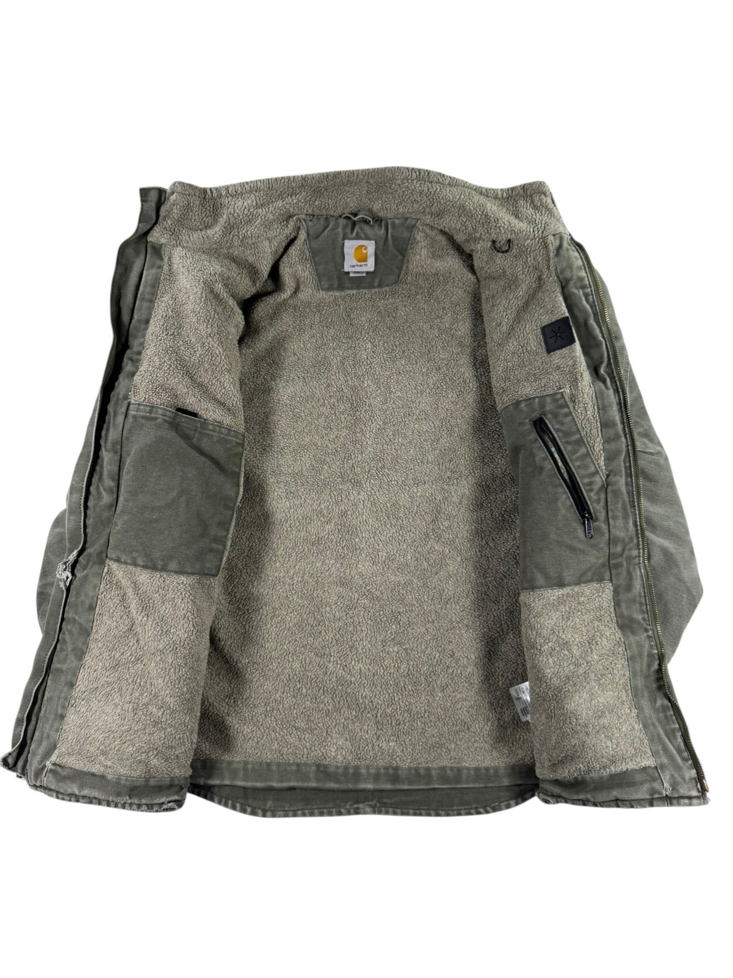 Carhartt Sherpa Lined Muskegon Ridge Canvas Work Jacket  100112, Grren, Men's M