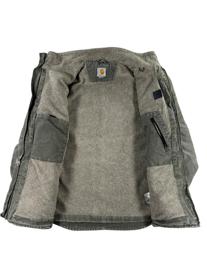 Carhartt Sherpa Lined Muskegon Ridge Canvas Work Jacket  100112, Grren, Men's M