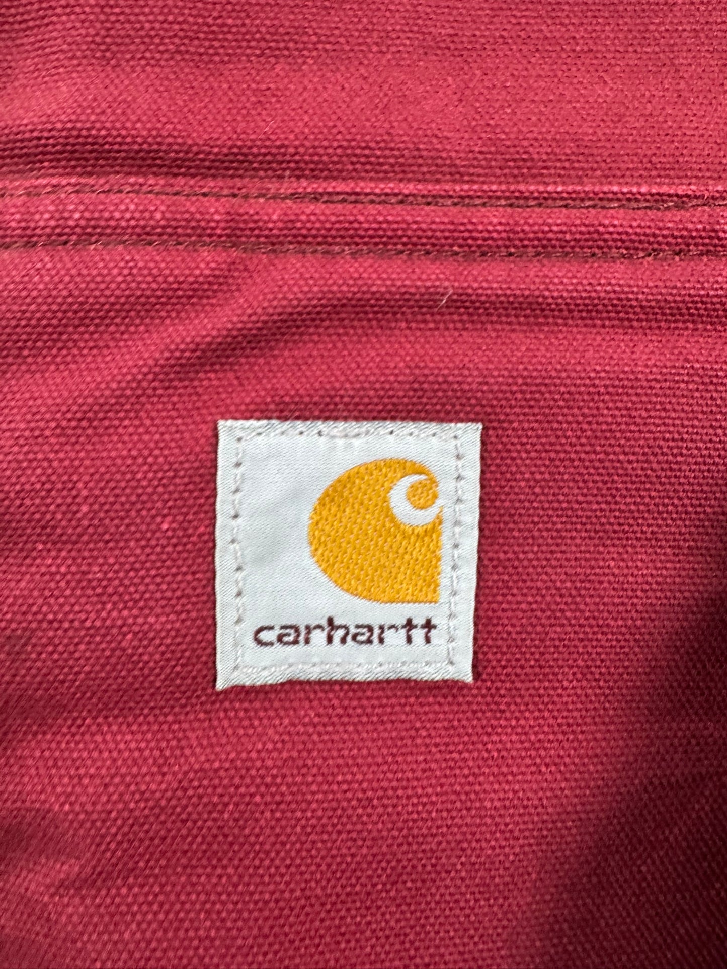 VTG 2005 Carhartt J150 DKR Fleece Lined Hooded Canvas Active Jacket Dark Red 4XL