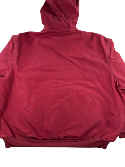 VTG 2005 Carhartt J150 DKR Fleece Lined Hooded Canvas Active Jacket Dark Red 4XL