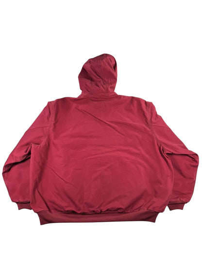 VTG 2005 Carhartt J150 DKR Fleece Lined Hooded Canvas Active Jacket Dark Red 4XL