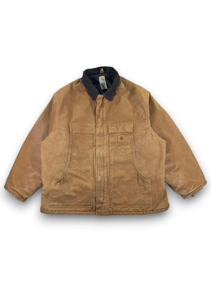 Carhartt C26 BRN Brown Duck Canvas Artic Quilt Lined Jacket Men's 4XL WITH HOOD