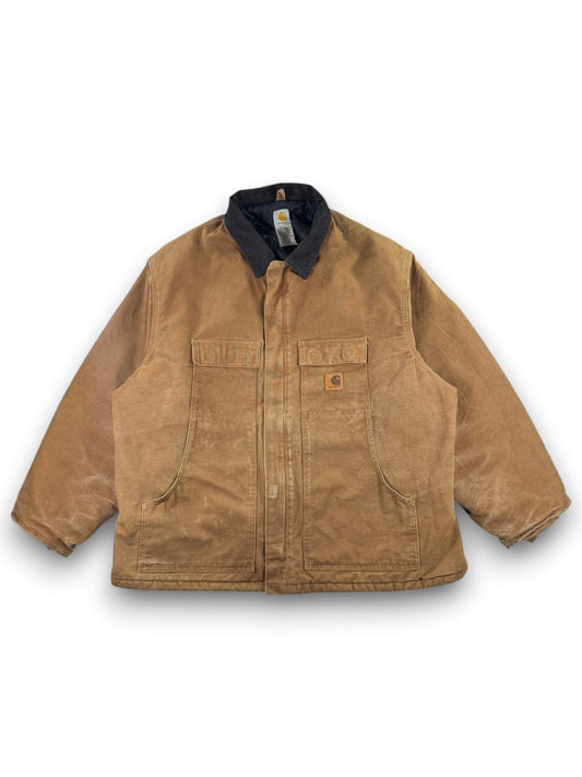 Carhartt C26 BRN Brown Duck Canvas Artic Quilt Lined Jacket Men's 4XL WITH HOOD