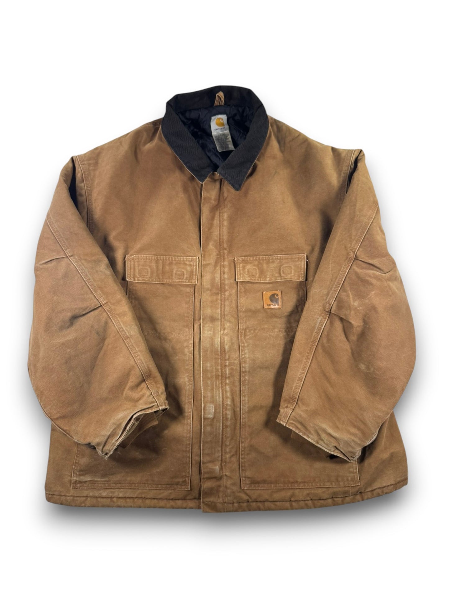 Carhartt C26 BRN Brown Duck Canvas Artic Quilt Lined Jacket Men's 4XL WITH HOOD