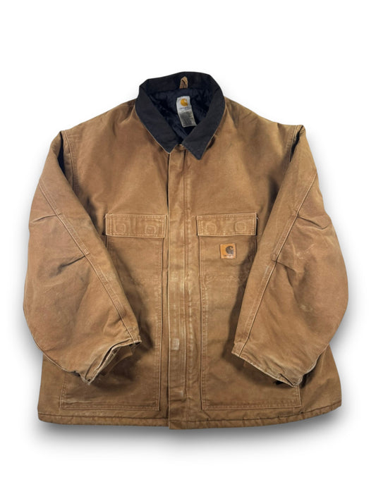 Carhartt C26 BRN Brown Duck Canvas Artic Quilt Lined Jacket Men's 4XL WITH HOOD