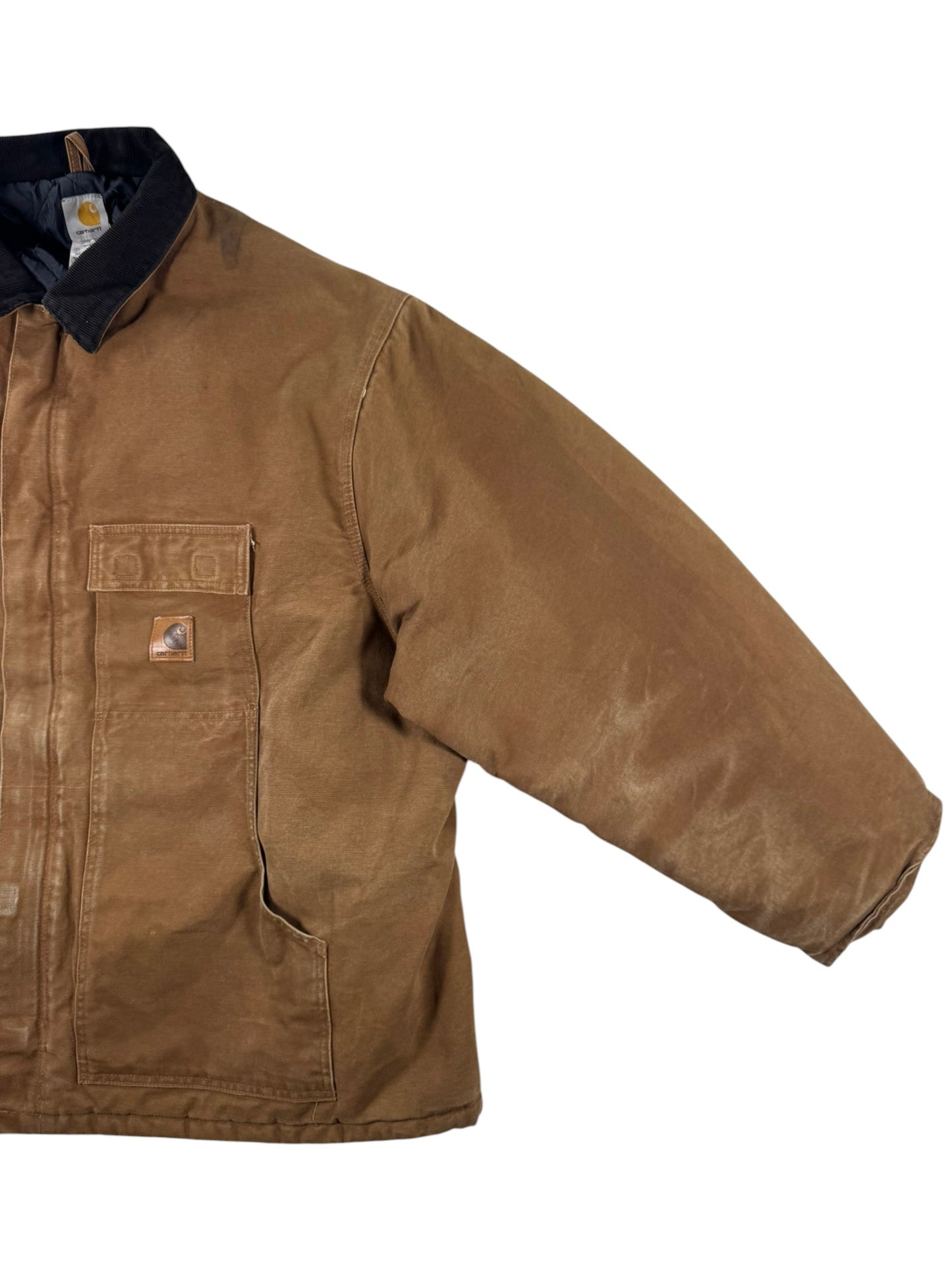 Carhartt C26 BRN Brown Duck Canvas Artic Quilt Lined Jacket Men's 4XL WITH HOOD