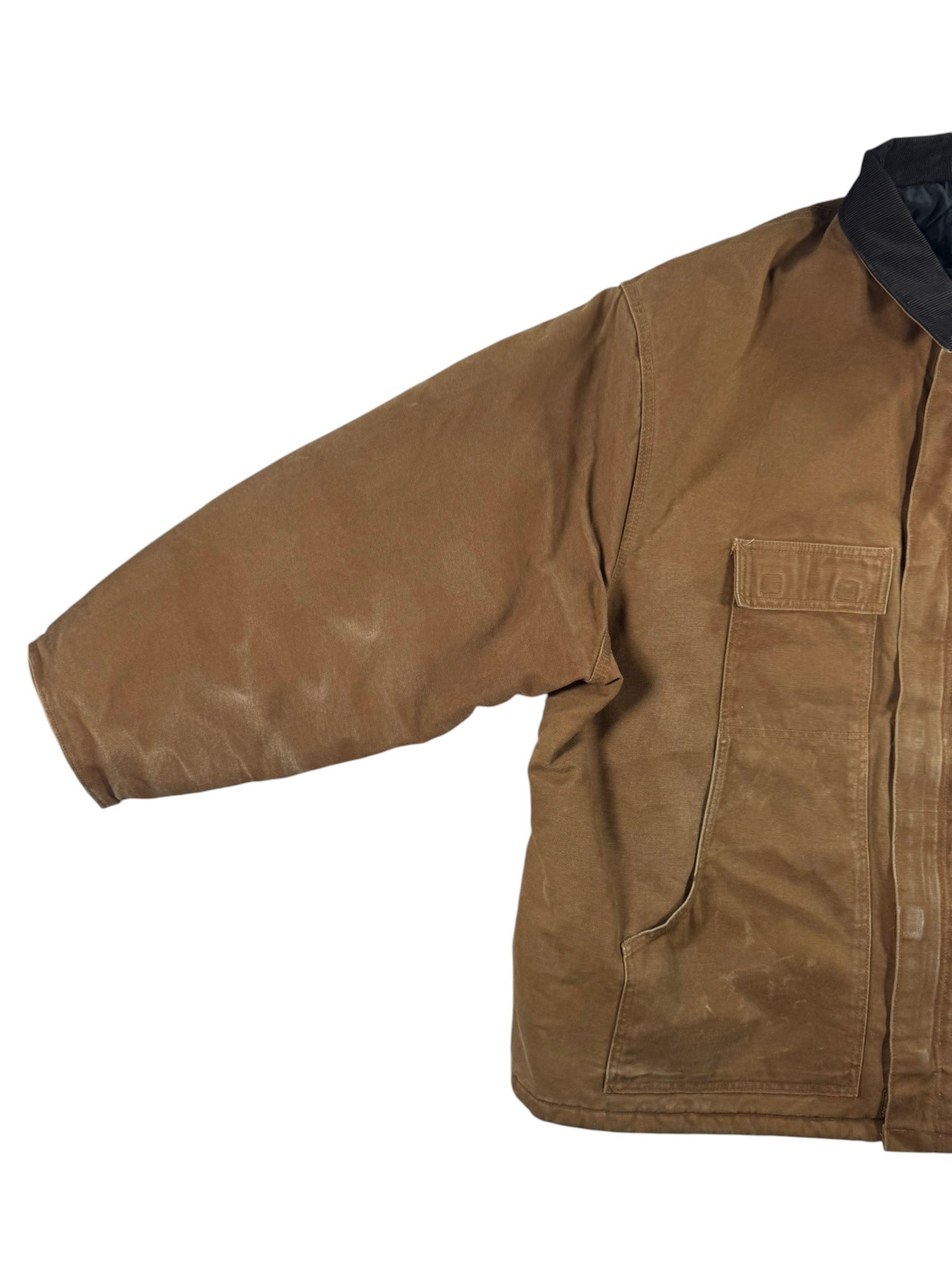 Carhartt C26 BRN Brown Duck Canvas Artic Quilt Lined Jacket Men's 4XL WITH HOOD
