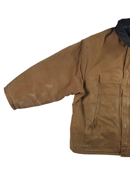 Carhartt C26 BRN Brown Duck Canvas Artic Quilt Lined Jacket Men's 4XL WITH HOOD