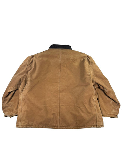 Carhartt C26 BRN Brown Duck Canvas Artic Quilt Lined Jacket Men's 4XL WITH HOOD