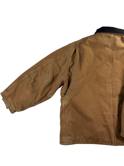 Carhartt C26 BRN Brown Duck Canvas Artic Quilt Lined Jacket Men's 4XL WITH HOOD