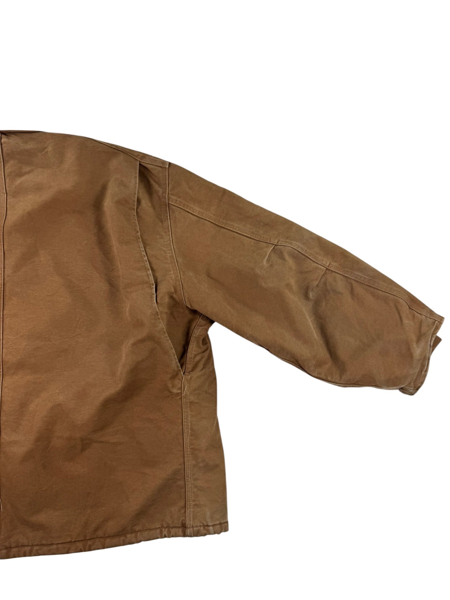 Carhartt C26 BRN Brown Duck Canvas Artic Quilt Lined Jacket Men's 4XL WITH HOOD
