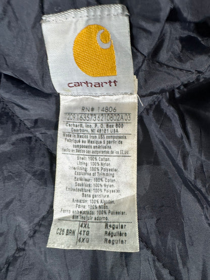 Carhartt C26 BRN Brown Duck Canvas Artic Quilt Lined Jacket Men's 4XL WITH HOOD