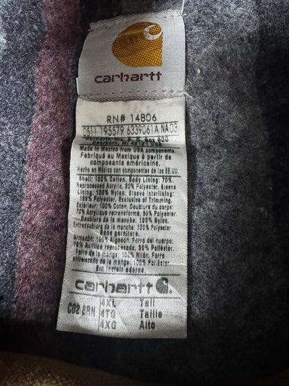 Vintage Carhartt C02 BRN Blanket Lined Chore Coat Jacket Mens Brown Sz. 4XL Tall
