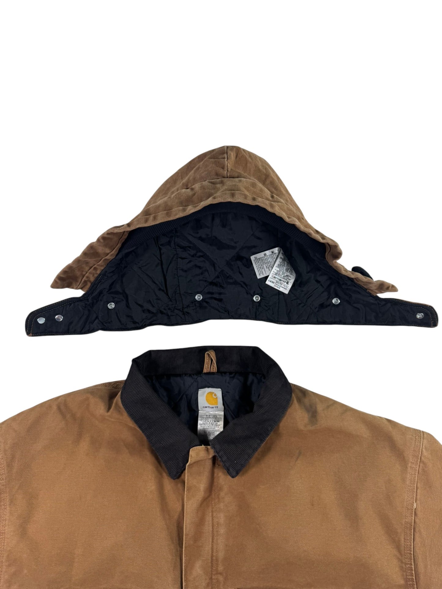 Carhartt C26 BRN Brown Duck Canvas Artic Quilt Lined Jacket Men's 4XL WITH HOOD