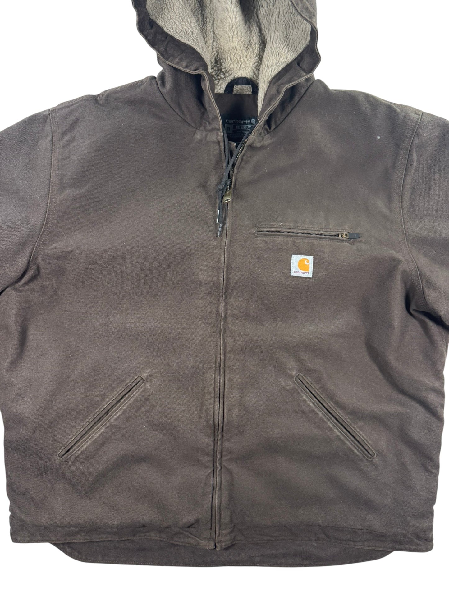 Carhartt Canvas Sherpa Lined Active Jacket 0J4392M Dark Brown Men's L