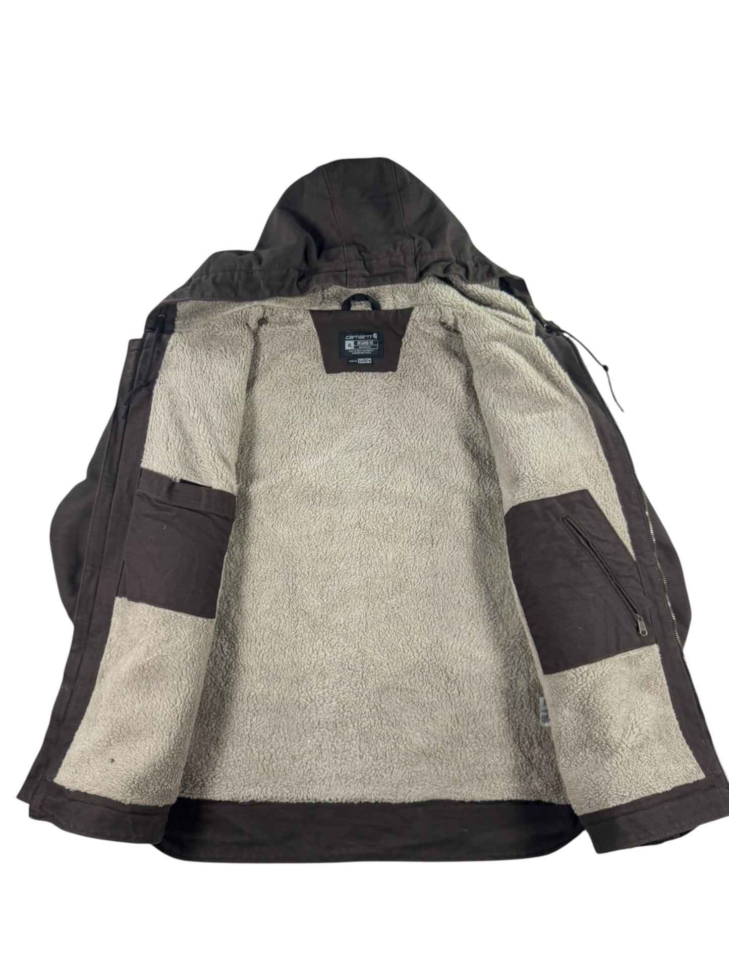 Carhartt Canvas Sherpa Lined Active Jacket 0J4392M Dark Brown Men's L