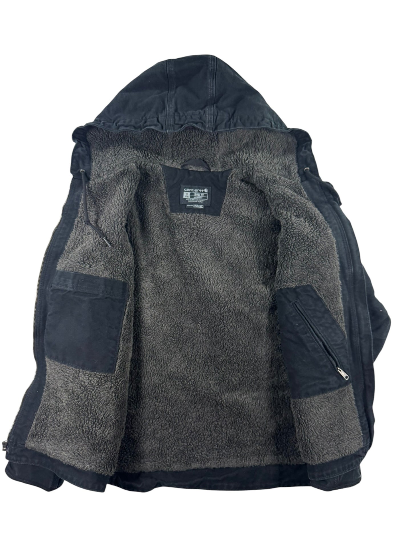 Carhartt Sierra Jacket Sherpa Lined Women's Black Size Small Small Loose Fit