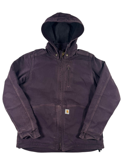 Carhartt Women's Full Swing Sherpa Lined Duck Canvas Jacket Detachable Hood - M