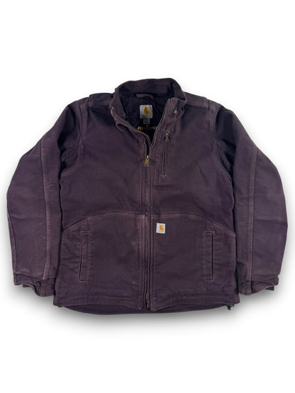 Carhartt Women's Full Swing Sherpa Lined Duck Canvas Jacket Detachable Hood - M