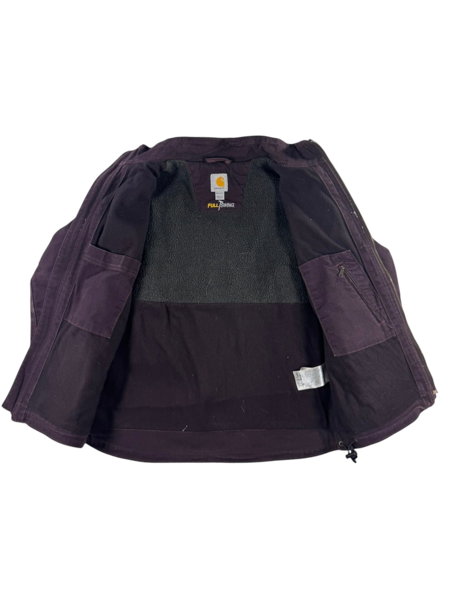Carhartt Women's Full Swing Sherpa Lined Duck Canvas Jacket Detachable Hood - M