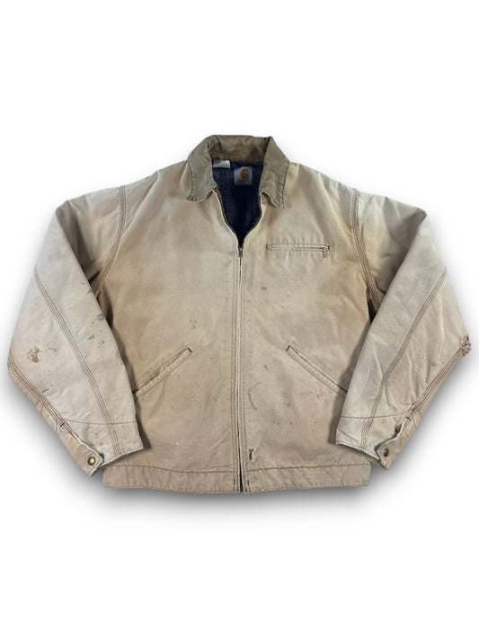 Vintage Carhartt Detroit Jacket J6BLJ Faded Distressed Brown Blanket Lined Men's L