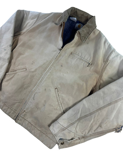 Vintage Carhartt Detroit Jacket J6BLJ Faded Distressed Brown Blanket Lined Men's L
