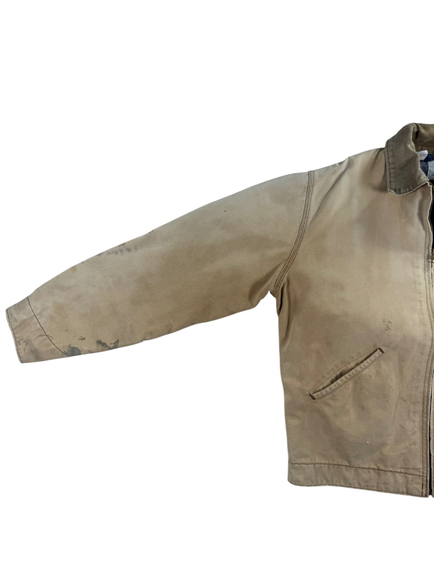 Vintage Carhartt Detroit Jacket J6BLJ Faded Distressed Brown Blanket Lined Men's L